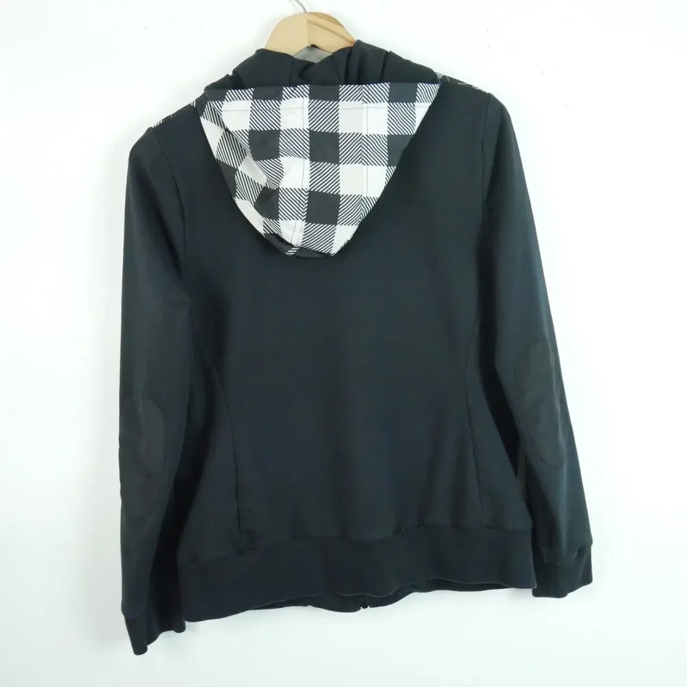 Ralph Lauren Active Large Hoodie Full Zip Jacket Plaid Preppy Heritage Classic - Picture 4 of 5